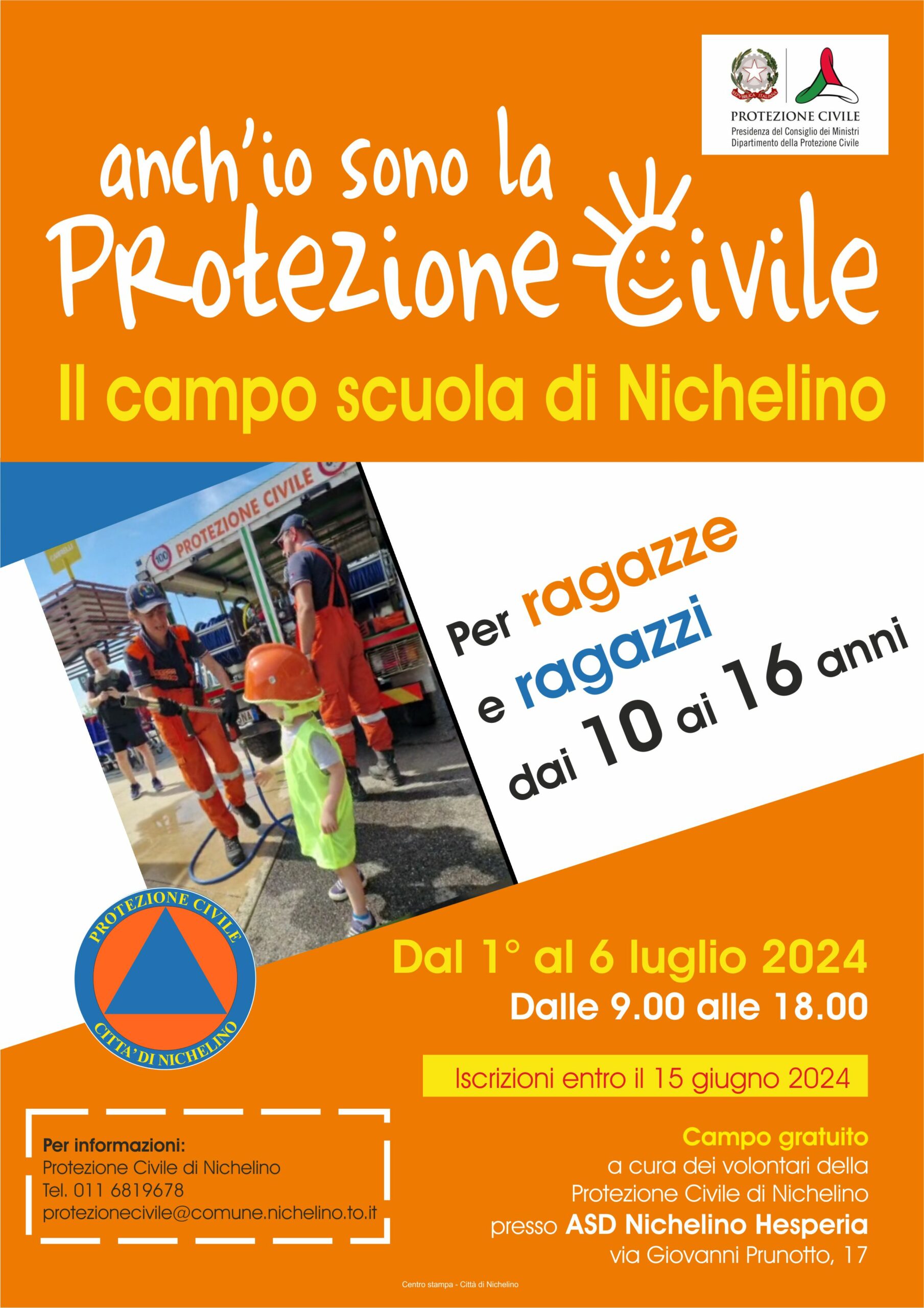 Campo Scuola Estivo della Protezione Civile di Nichelino